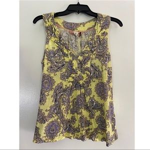 Anthropologie Akemi + Kin chartreuse paisley tank, EUC, size M.